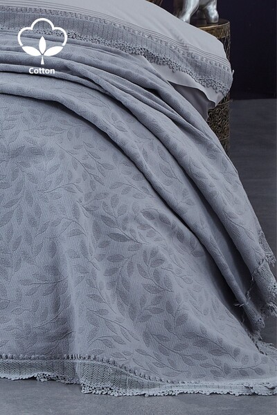 Nazik Home Cadiz Lace Double 7 Piece Duvet Cover Pique Set