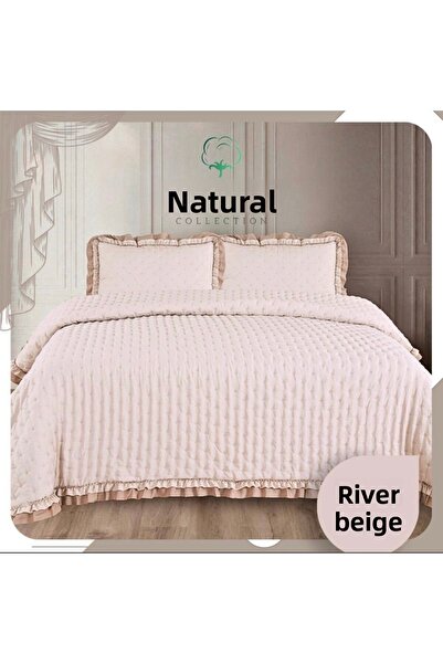 Naturel Collection Cotton Ruffled Single Cover Set - Padded