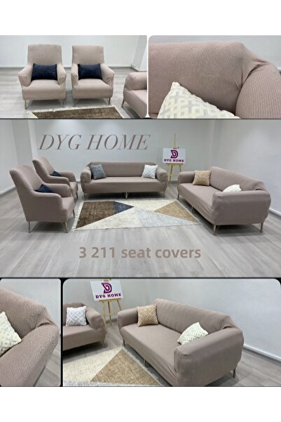 dyg home Set husă scaun din Lycra 3 2 1 1. Set de huse pentru scaune cu model...