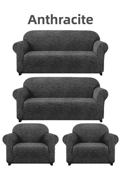 FurkanTicaret 3+3+1+1Husă de canapea Woven Jacquard. cu cauciuc, flexibil, sc...