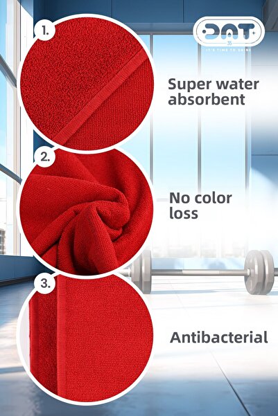 DAT35 Microfiber Sports Towel 48X90 cm Red Gym Fitness Quick Dry Towel