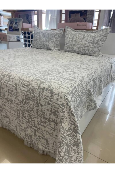 Sudemhome Soft Fringed Double Blanket & Bedspread Set
