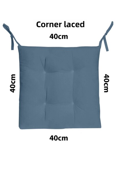 EVA Indigo Blue 40X40 cm Special Sewn Pouf Chair - Seat and Stool Cushion