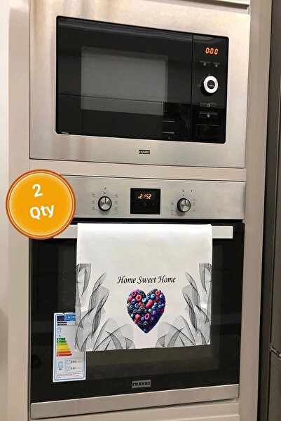 Valerine Life 2 bucăți prosoape albe de mână - 100% bumbac, 35x50cm, Lovely Home Heart Forest Fructe Bucătărie Uscător Cuptor