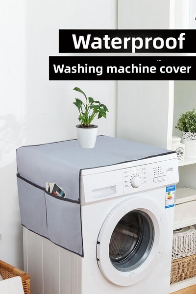 Bundera Washing Machine Protection Cover with 4 Pockets Bathroom Organizer Organizer Refrigerator Cover Storage Storage Bag