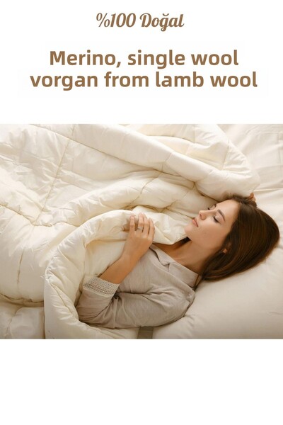 Elyaf Sepeti 100% Natural Single Natural Wool Quilt Wool Pillow