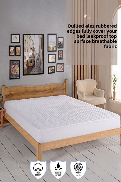 y.h yıldızer home collection Quilted Fitted Water Liquid Proof Mattress Prote...