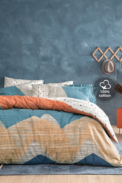 Yataş Aden Ranforce Single Duvet Cover Set - Dark Blue