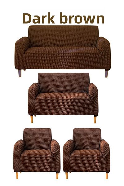 FurkanTicaret Комплект кресло и диван от креп 3+2+1+1, гъвкав и перещ се, с еластичен калъф/покривало