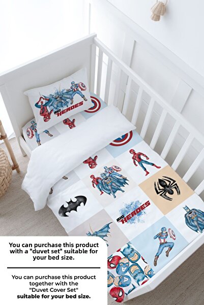 Tuğba Kuğu Σετ σεντόνια Baby Size - Σειρά κινουμένων σχεδίων - Super Heroes Patchwork