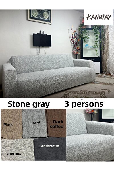 kanway غطاء أريكة جاكار عادي 3 مقاعد / غطاء مقعد مرن / غطاء أريكة سرير / غطاء...