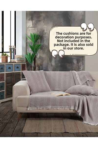 Lux Touch Lily Mink 150x200 cm Cotton Tufted Sofa Sofa Bed Daybed Cover - Shalı