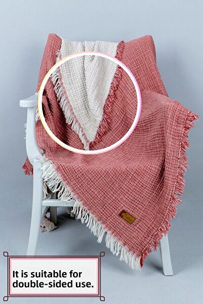 DALİSA 4 Layer 100% Cotton Muslin Pique - Bedspread, Double Sided Tufted