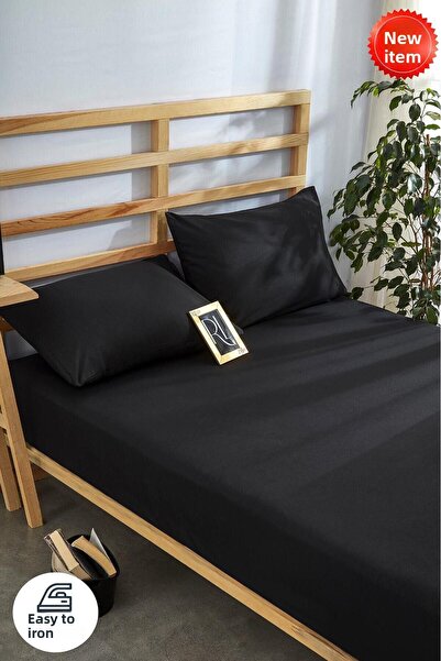 BESTİNA GOLD Elastic Sheet Set Solid Color Cotton-Pillowcase Single-Double Personality-Battal