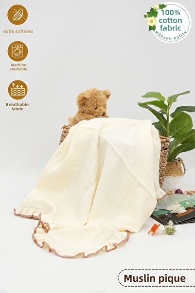 mordesign بطانية أطفال موسلين مكشكشة 4 طبقات - 100% قطن، قماط لحديثي الولادة ...
