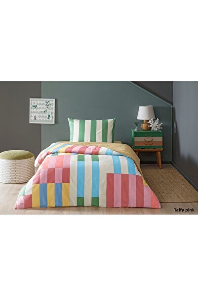 Taç Σετ Παπλωματοθήκης Taffy Pink 100% Βαμβακερό για Μονό Κρεβάτι – Δυναμικό ...