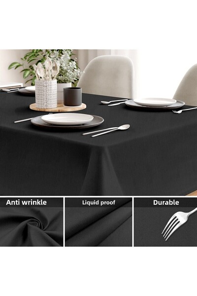 Evim Canvas Black Liquid Proof Stain Resistant Tablecloth