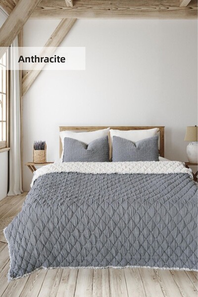 İyi Geceler İstanbul Atlas 100% Cotton Double Muslin Beddeck and Quilt Set