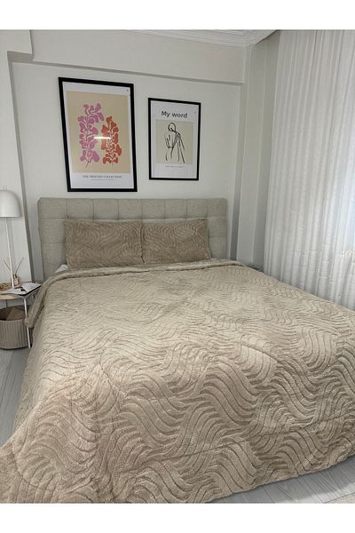 gülce home Smoke Patterned Welsoft Quilt Set