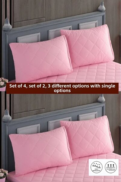 sevilya 2 bucăți 100% bumbac matlasat cu fermoar rezistent la lichide husă de pernă colorată Protector de pernă