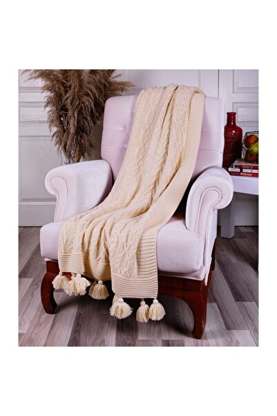 Betires Home Knitted Sofa Shawl Natural