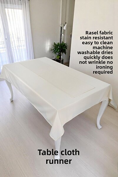 sevilya Smooth Set Tablecloth and Runner Set Table Cloth Dowry Set (Tablecloth and Runner)