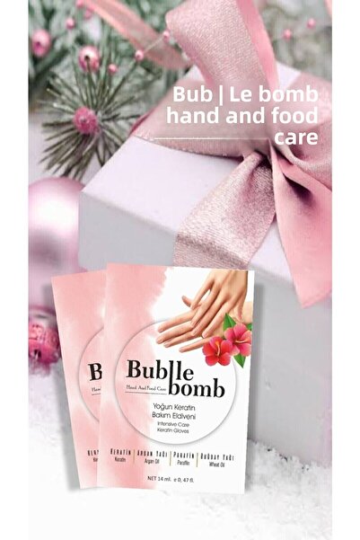 BUBBLEBOMB قناع كيراتين مكثف لليدين - قفاز للعناية باليدين