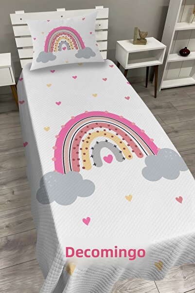 dekomingo Pink Rainbow Cloud Baby and Child Base Pique Set