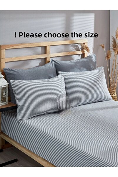 Sdream Elastic Line Bed Sheet Set: Cotton Pillowcases - Single/Part - Battal