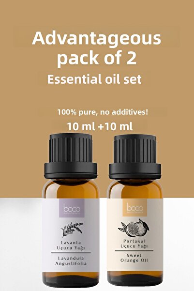 Boco Nature مجموعة مميزة مكونة من قطعتين - زيت عطري نقي بالبرتقال واللافندر 1...