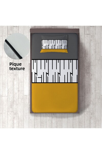 adenkahome Μοτίβο πιάνου, Ειδικό Πλεκτό Πικέ, Σετ Πικέ για Μονό Άτομο