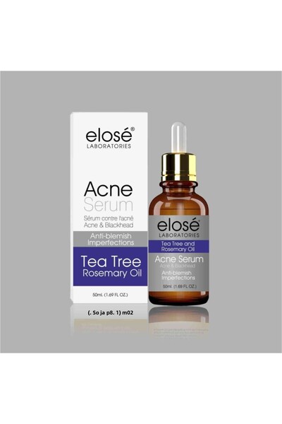 Elose مصل حب الشباب بزيت شجرة الشاي والورد، مضاد للعيوب، 50 مل