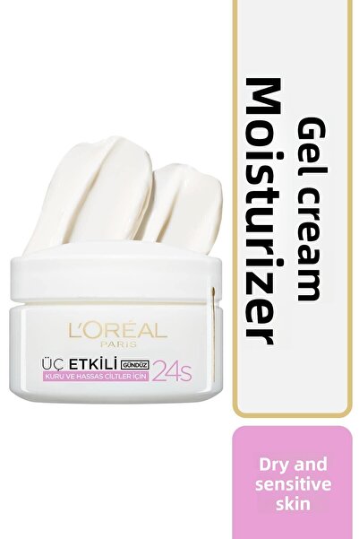 L'Oreal Paris Triple Effect Moisturizing Gel Cream Dry Sensitive Skin 50 Ml