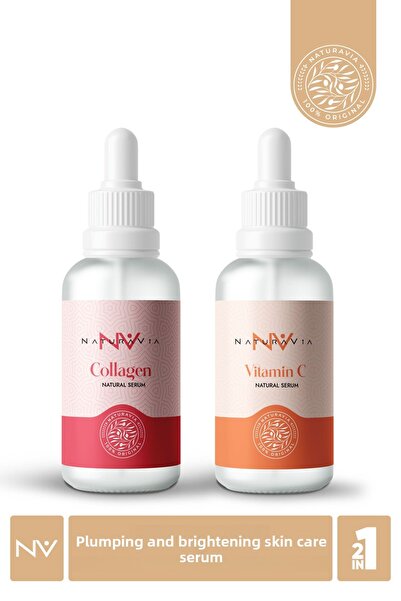 NATURAVIA COSMETICS مجموعة سيروم مكونة من قطعتين - العناية المضادة للشيخوخة و...