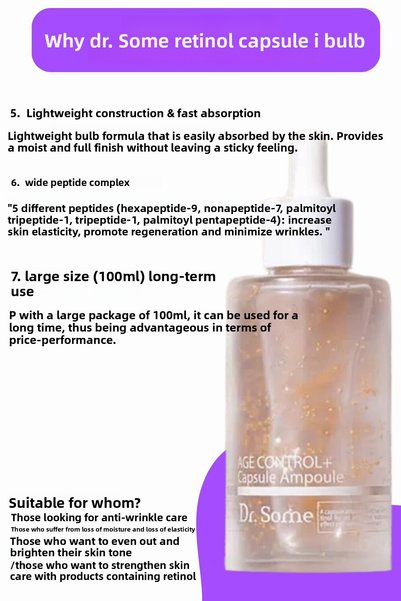 DR.SOME Korean Tone Correcting Plumping Anti-Wrinkle Capsule Ampoule Containing Retinol and Collagen 100ml