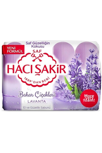 Hacı Şakir صابون تجميل زهور الربيع باللافندر 4x70 جم