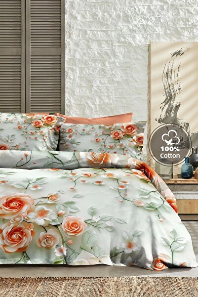 MonoHome 100% Cotton Ranforce Dowry Luxury 5D Digital Double Duvet Cover Set ...