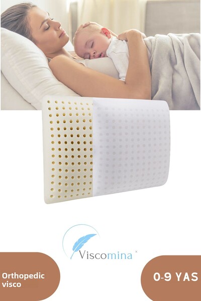 Viscomina Perna ortopedica copii perna VISCO 60x40x7,5 cm conducta de aer ALBA