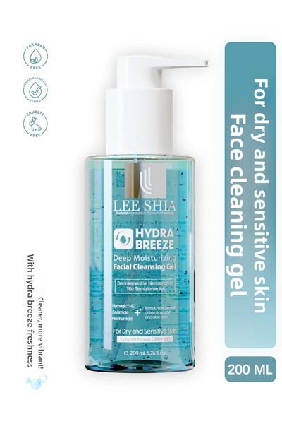 Lee Shia Hydra Breeze - Facial Cleansing Gel - 200 ml for Dry and Sensitive Skin
