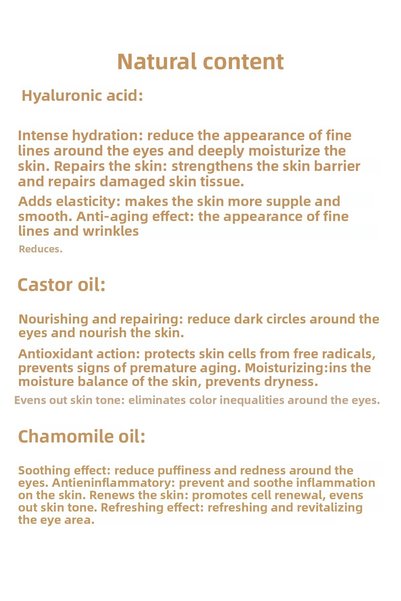 L'atuva Anti-Under Eye Wrinkles, Swelling, Bruising, Hyaluronic Acid Castor Oil, Chamomile Oil Natural Serum 10 ml