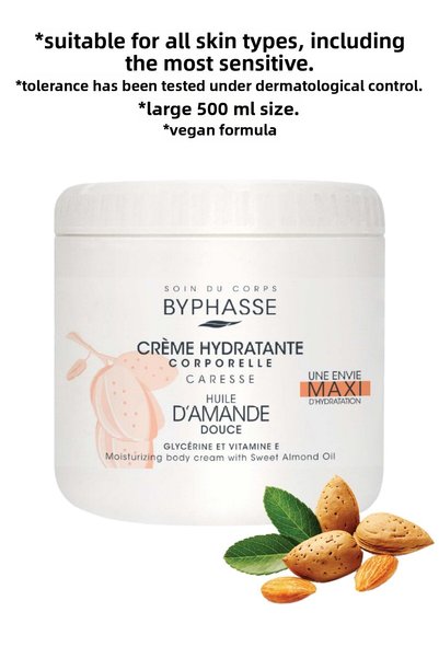 BYPHASSE 500ml Moisturizing Body Cream - Sweet Almond Oil