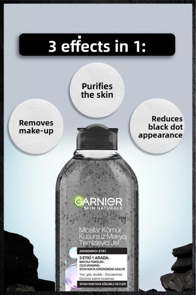 Garnier Micellar Charcoal Perfect Makeup Remover Gel 400 ml