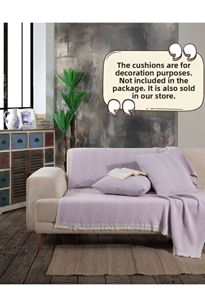 Lux Touch Husa de canapea din bumbac Lily Liliac - 150 x 200 cm Canapea extensibila Duvan