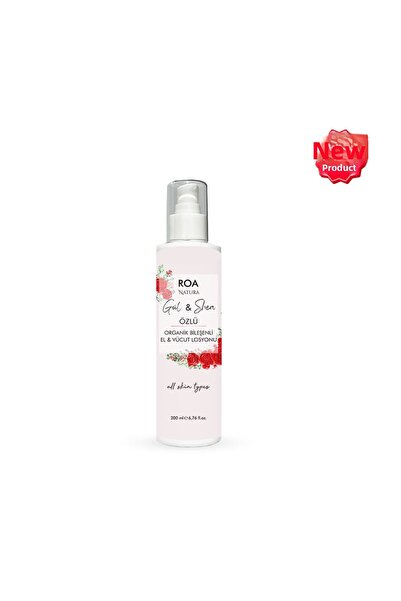 Roa Bitkisel 200 مل لوشن لليدين والجسم بخلاصة الورد والشيا