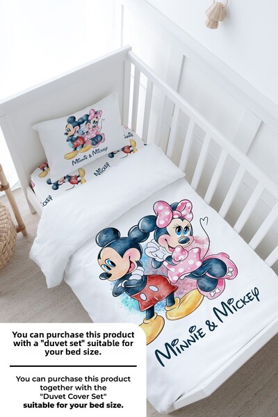 Tuğba Kuğu Baby Size Fitted Sheet Set - Cartoon Series - Sweet Little Mouse and His Companion