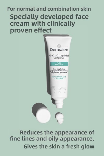 dermalex Smoothing and Brightening Face Cream 50 ml Moisturizing Balancing Care for Combination Skin