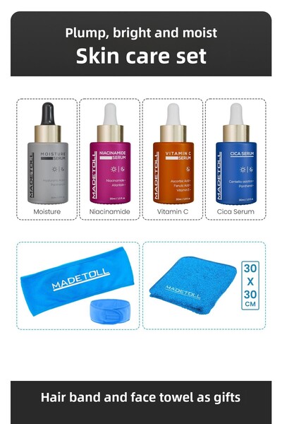 Madetoll Skin Care Kit Face Towel and Hair Band Gift