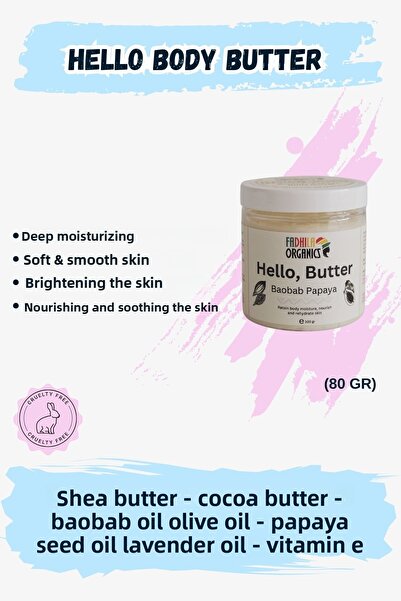 FADHILA ORGANICS كريم الجسم للأطفال - ترطيب وتنعيم، بزيت الشيا والباباب والبا...