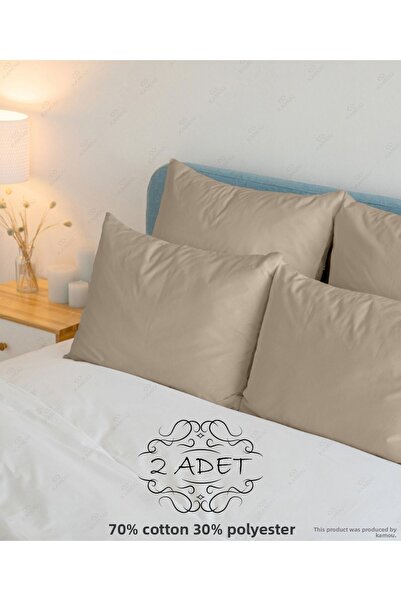 Chicvente 2 قطعة غطاء وسادة فاخر ملون مقاس 50 × 70 سم، غطاء وسادة قطني، مرتبة...