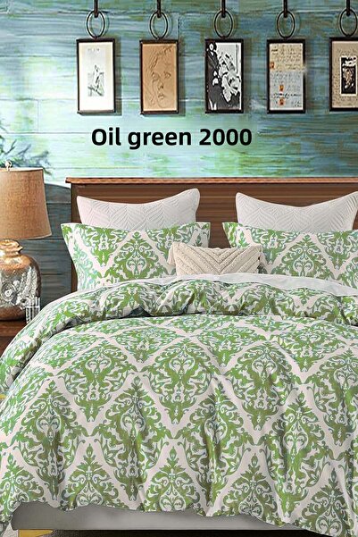 İQON Set cuvertură de pilota dublă elastică verde - Damasc DAMASCOO